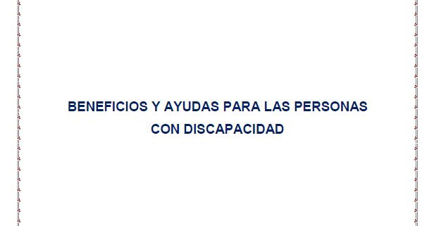 Beneficios y ayudas para las personas con discapacidad