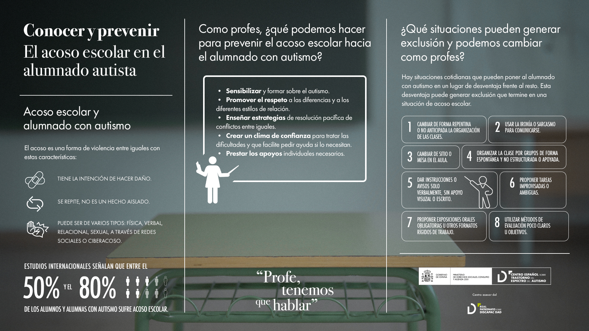 conocer u prevenir el acoso escolar en el alumnado autista